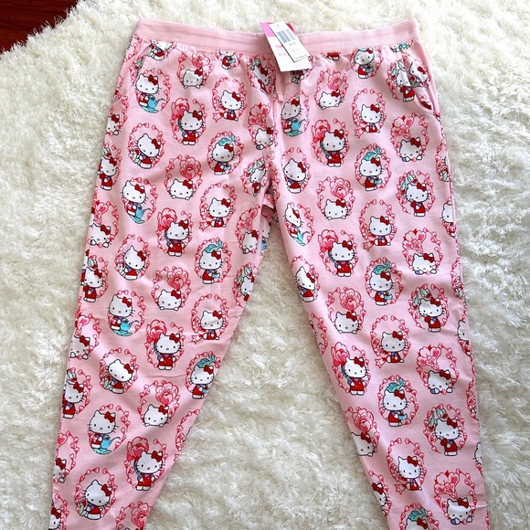 VERA BRADLEY HELLO KITTY RIBBED JOGGER PAJAMA PANTS:NWT HELLO KITTY CAMEO 2XL - Picture 1 of 10